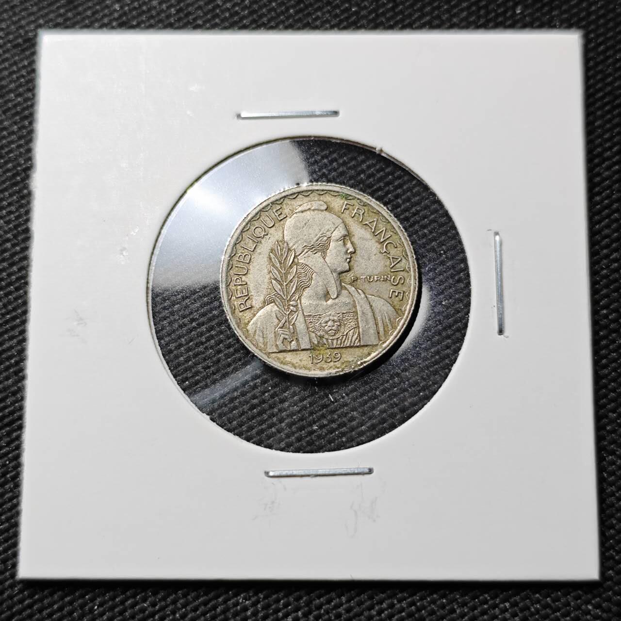 KK钱币收藏小铺  第383期  2月预留时间 周末发货  法属印支10分