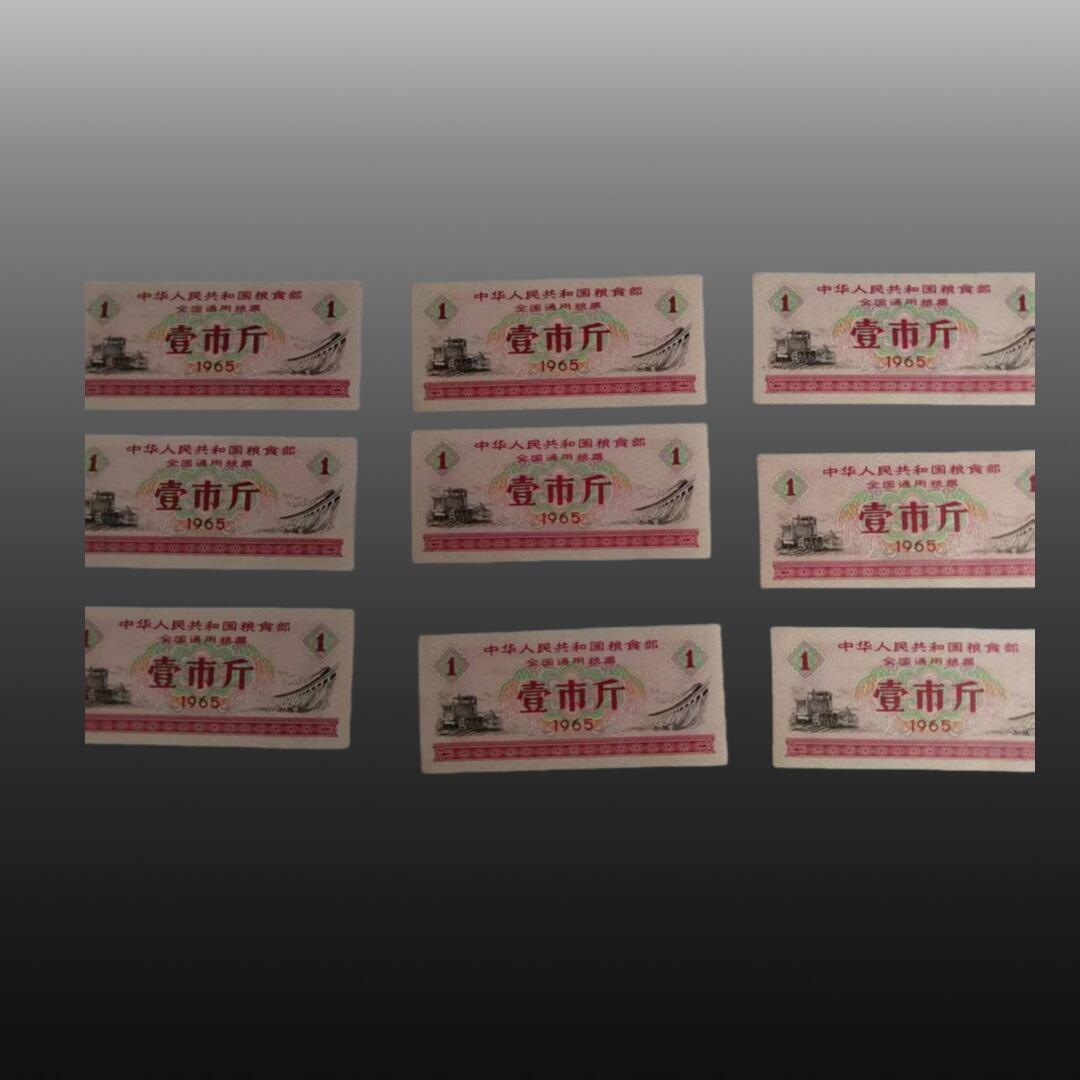 程曦曙光-安欣 1966年全国5斤的粮票