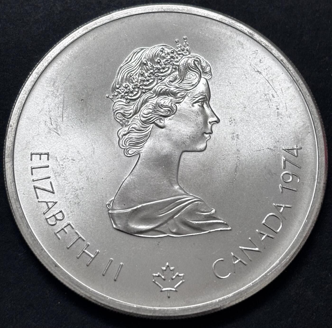 文馨钱币收藏 迎新纳福2026新年第一场（第 287 场）金银老铜币拍卖 原光品相 1974 年加拿大蒙特利尔第 21 届夏季奥林匹克运动会宙斯系列 10 元大型纪念银币 48.6 克 925 高银，品相可评级