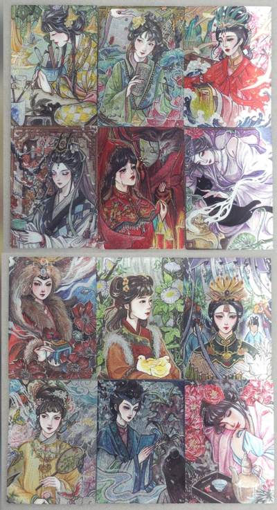 龙虎卡牌-七零场，2026首场，全场包邮！！（无佣金，周六结拍，欢迎送拍） - 粗闪12张  黄诗语-十二金钗一套