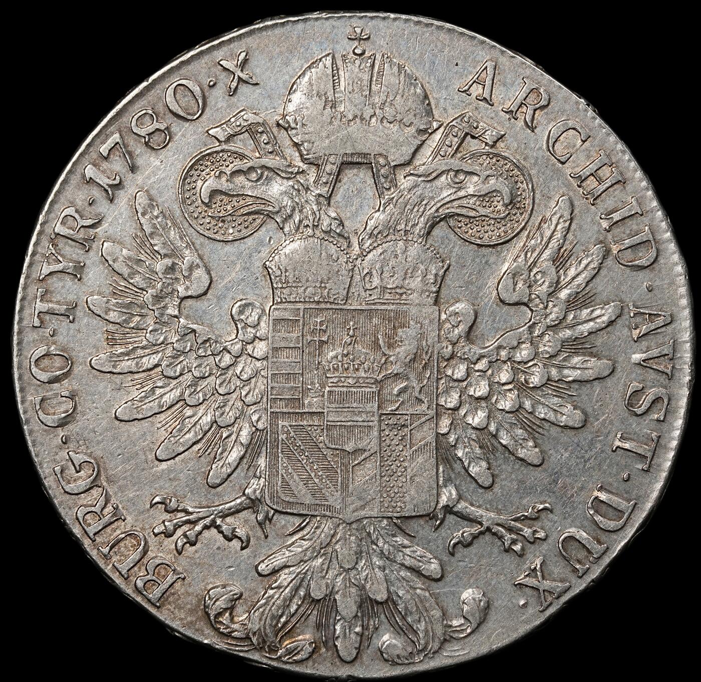 修遠堂世界钱币第一百期 1780年神罗大奶妈泰勒大银币 早期后铸版 ，27.91g，含银83.3%