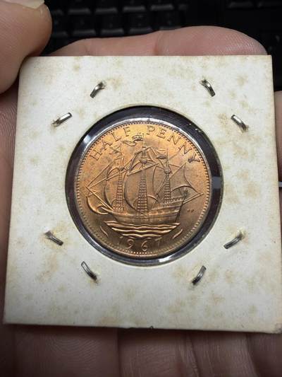 2025年集古藏今外币拍卖第十一期-第7场—（总第297拍），可以寄存60天，满160元包邮。 1967年英国半便士