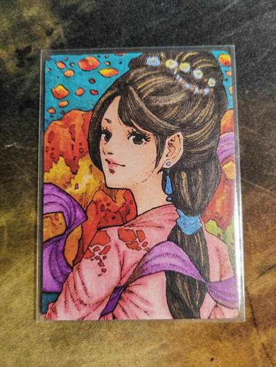 阳大大卡牌拍卖第90期（持续收拍品，周五晚上九点截拍，进群福利早知道） - 【手绘拓卡】小花瓣艺术文创 药香 雄黄 限编006/022