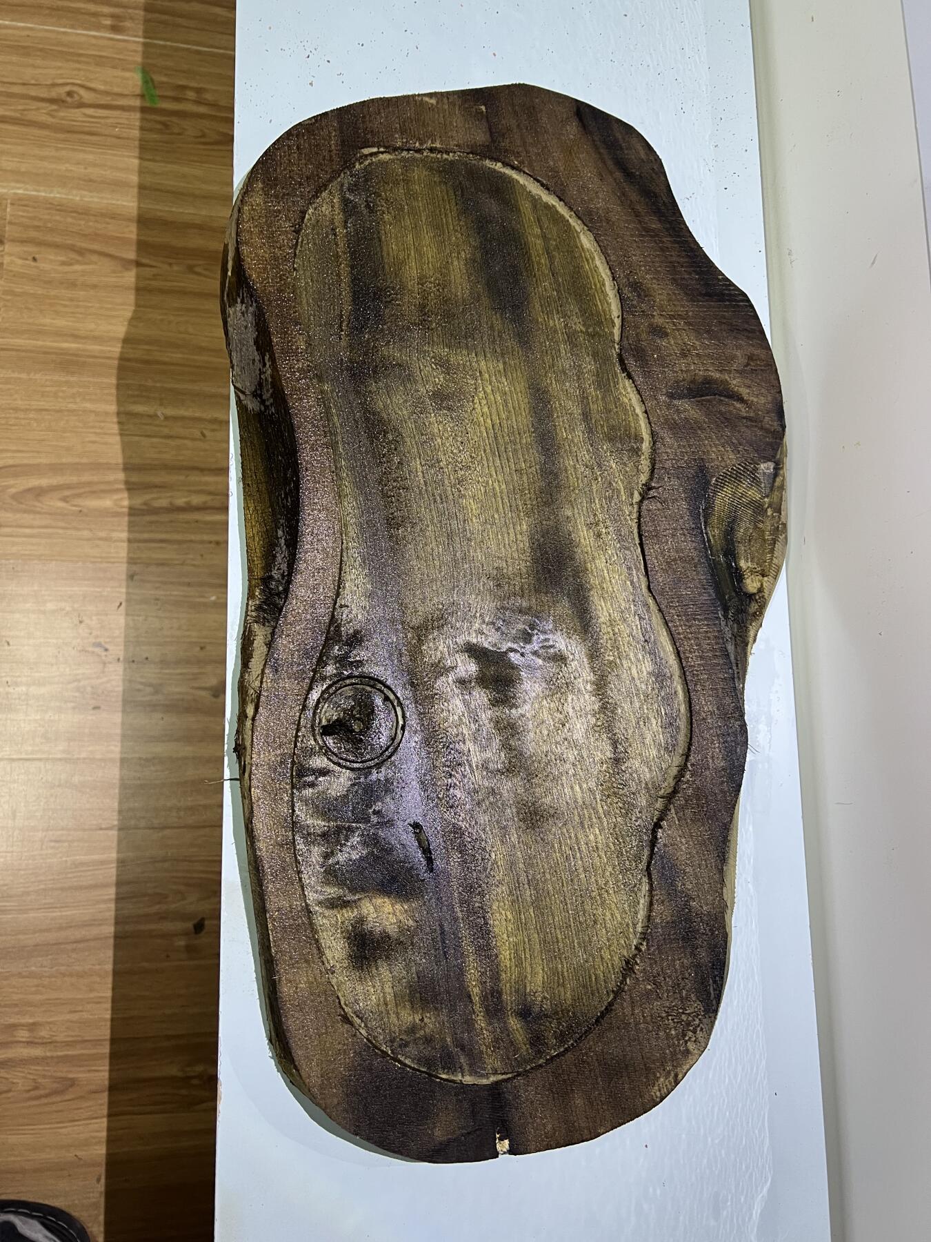 零元拍： 1231-3金丝楠 茶盘，尺寸约515/240/290/厚40MM，满果香，满金丝满水波，未上漆上蜡。重量约4.5公斤