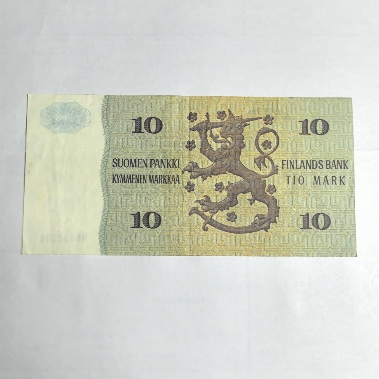 各国外币第106期 无佣金 芬兰10马克尾01（签名5）