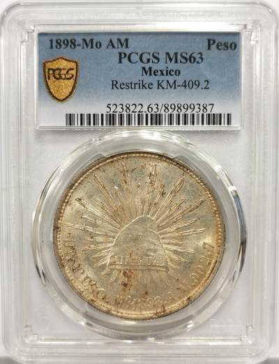 博洋堂“岁启嘉年”2026新年精品大拍专场暨第155期（全场包邮） - PCGS MS63 墨西哥1898年MO AM版直边鹰洋，后铸版，黄油包浆