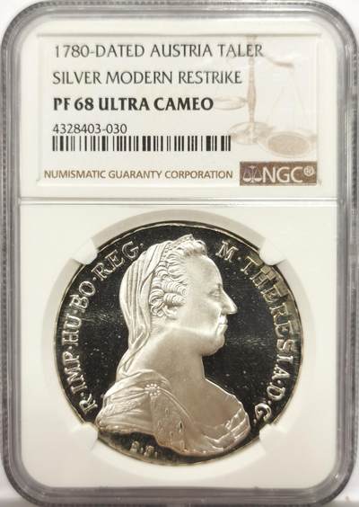 博洋堂“岁启嘉年”2026新年精品大拍专场暨第155期（全场包邮） - NGC PF68UC 奥地利1780年特蕾莎大奶妈银币，现代后铸版