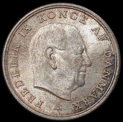 修遠堂世界钱币第一百期 - 1964年丹麦安妮公主结婚纪念5克朗银币 17g，含银80%