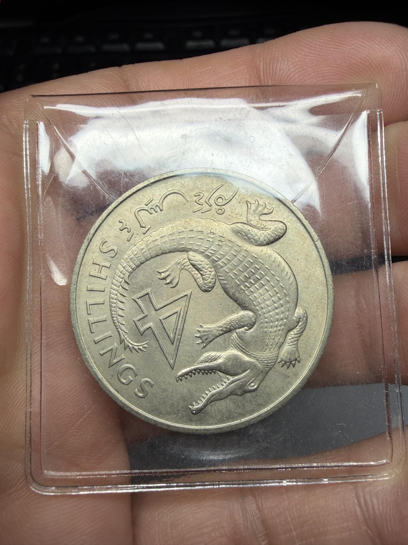 2025年集古藏今外币拍卖第十一期-第7场—（总第297拍），可以寄存60天，满160元包邮。 1966年冈比亚4先令大鳄鱼