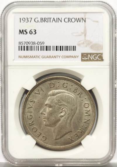 博洋堂“岁启嘉年”2026新年精品大拍专场暨第155期（全场包邮） - NGC MS63 英国1937年乔治六世登基克朗银币