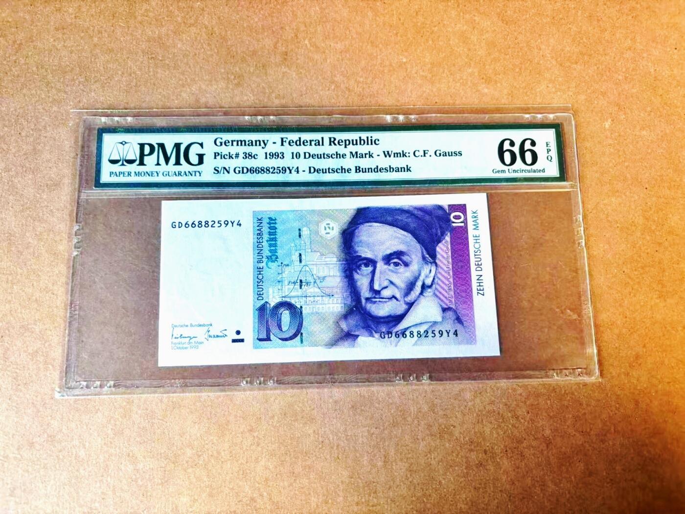【Blue Auction】世界纸币精拍第771期——18级TOP拍卖/信誉/品质/专业/高效💫 【无47】德国 1993年10马克 PMG66EPQ 