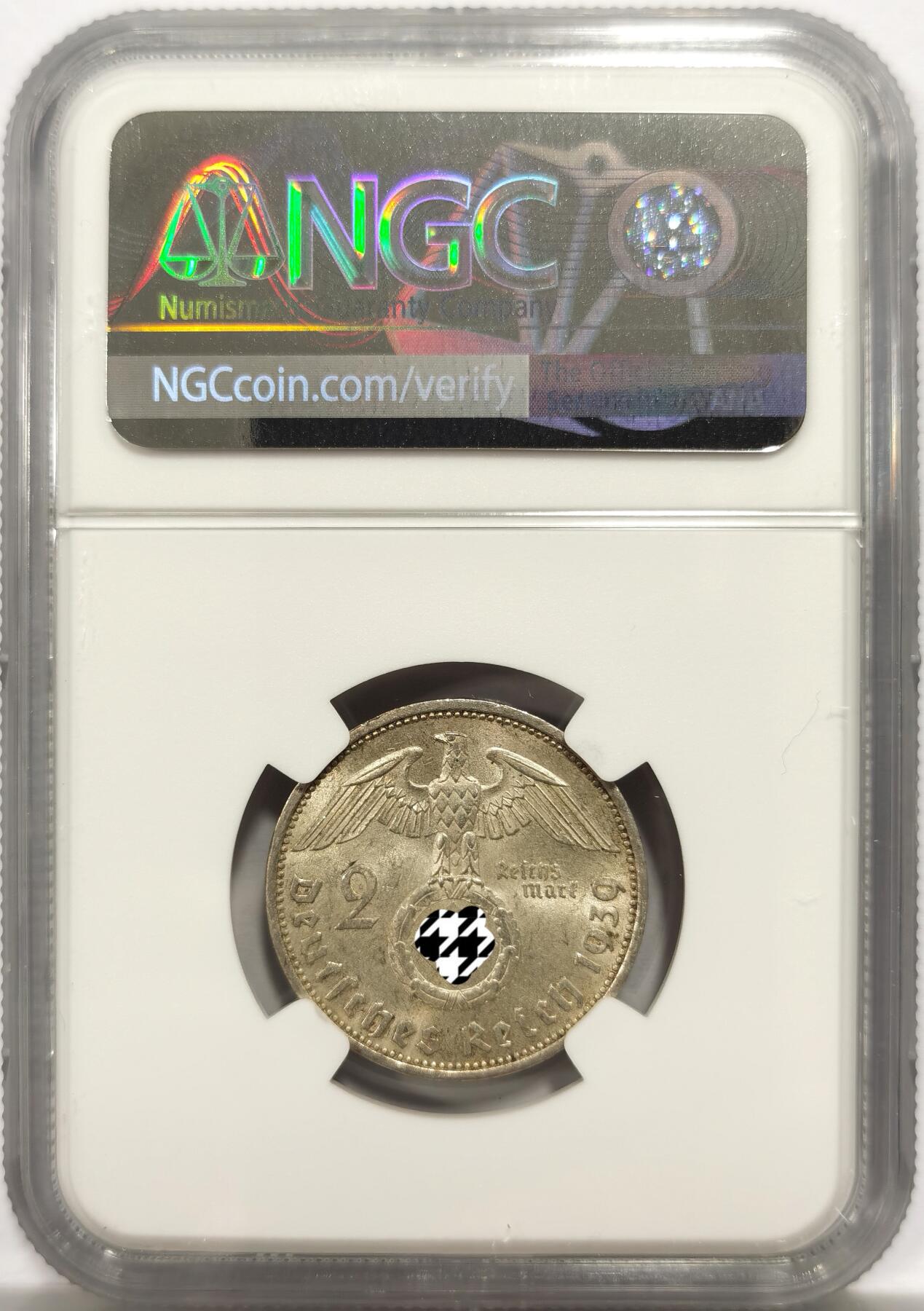 博洋堂“岁启嘉年”2026新年精品大拍专场暨第155期（全场包邮） NGC MS63 德国1939年A版兴登堡2马克银币 转光明显