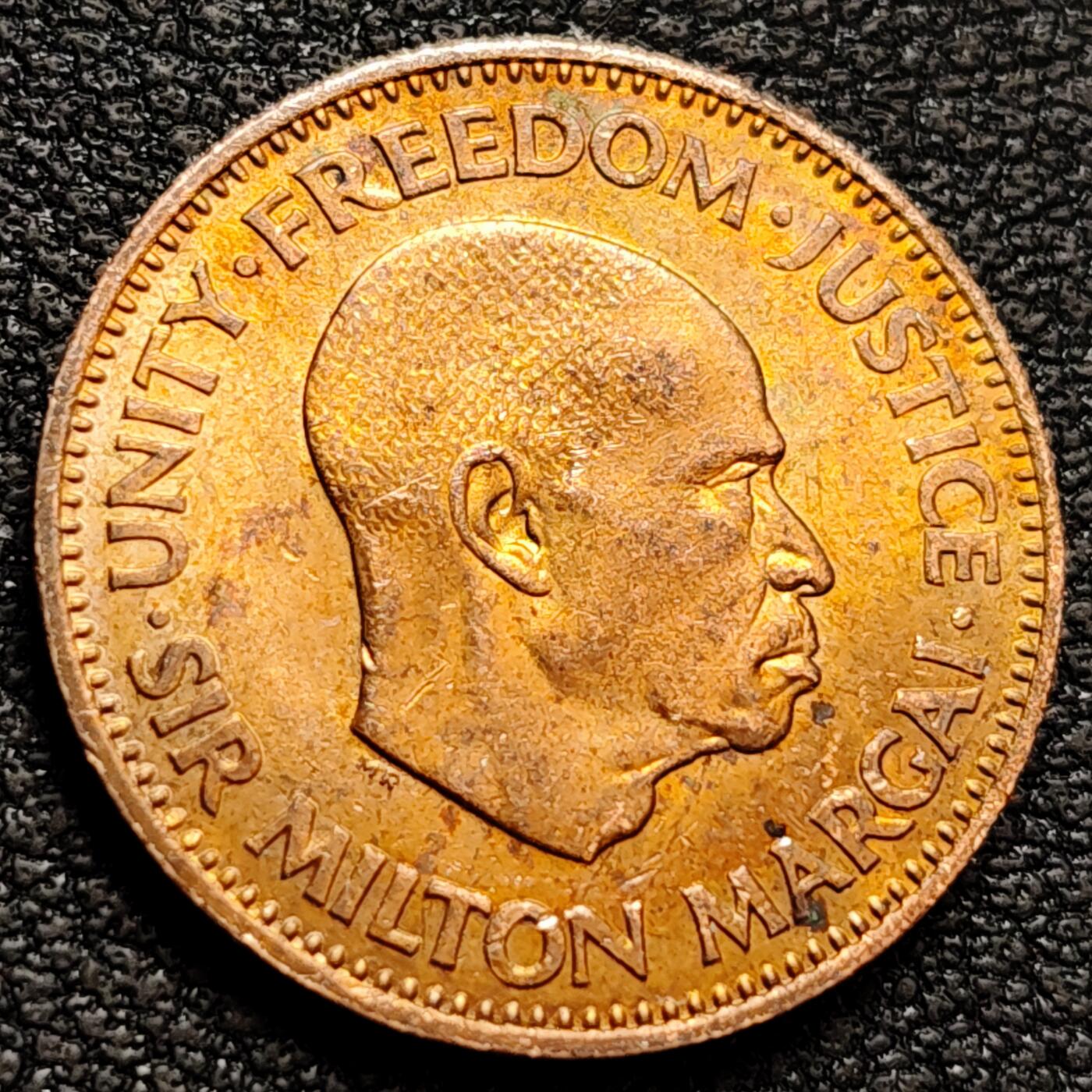 泉币菌-第160场-新年第三场 精品福利场 原铜光美品 双鱼 1964年塞拉利昂1/2分半分青铜硬币 米尔顿爵士 20.3MM