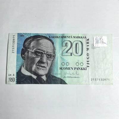各国外币第106期 无佣金 - 芬兰20马克尾71（签名3）