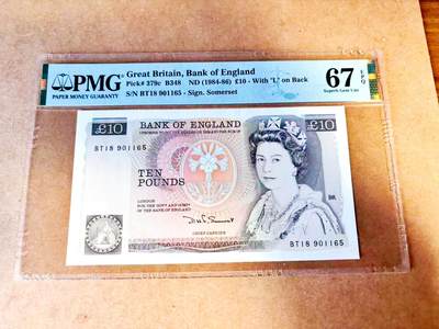 【Blue Auction】世界纸币精拍第771期——18级TOP拍卖/信誉/品质/专业/高效💫 - 【无47】英国 D序列 1984-86年10镑 PMG67EPQ 高分