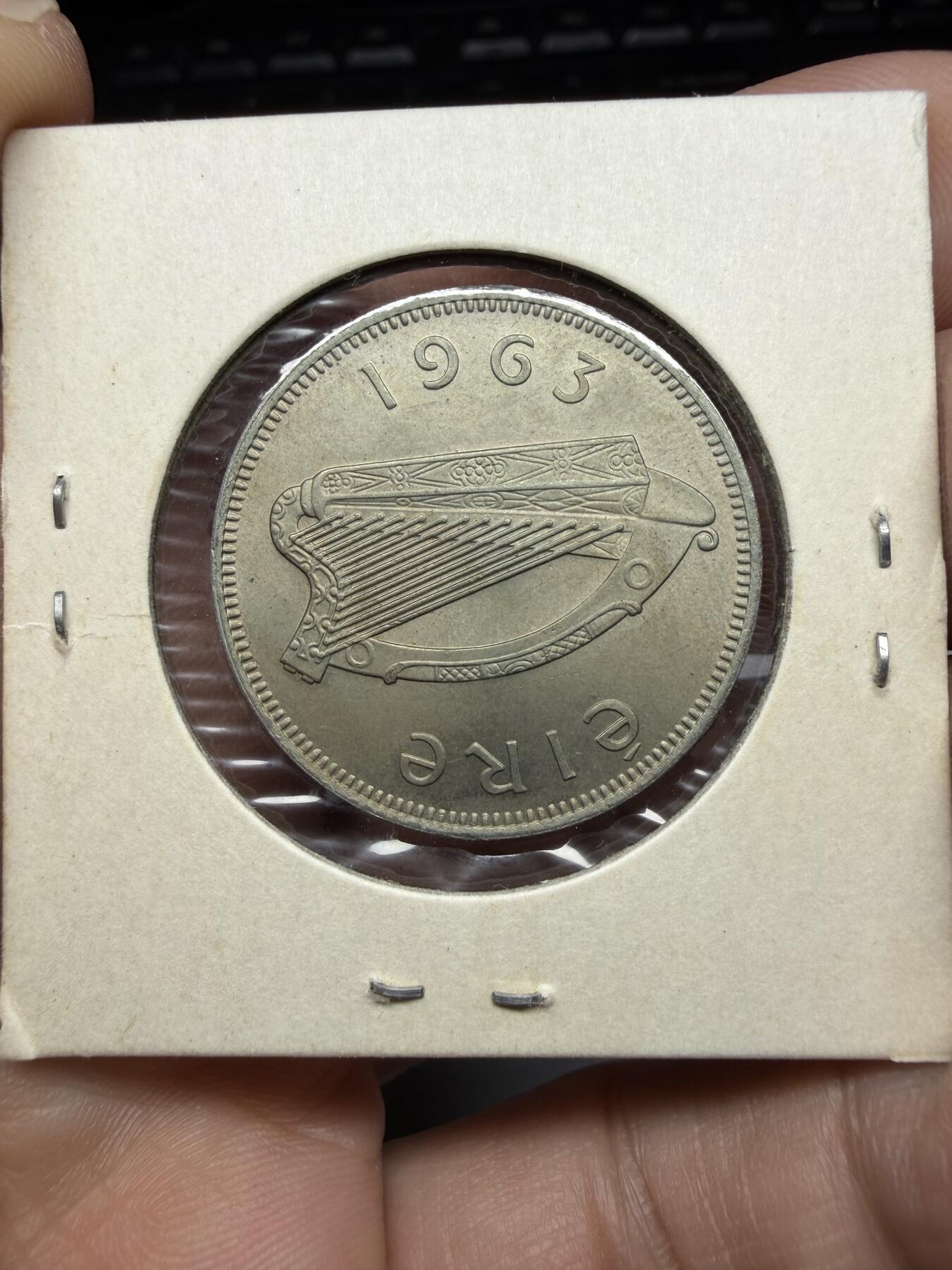 2025年集古藏今外币拍卖第十一期-第7场—（总第297拍），可以寄存60天，满160元包邮。 1963年爱尔兰2先令