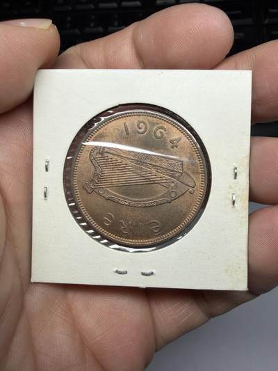 2025年集古藏今外币拍卖第十一期-第7场—（总第297拍），可以寄存60天，满160元包邮。 1964年爱尔兰1便士