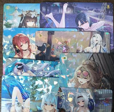 花开卡拍第61期（3月7号周六截拍，品控勿拍!!!拍品不寄存，运费5元（新疆需补运费差价或顺丰到付），自制卡难免瑕疵，可能存在轻微撞角爆边等出厂瑕疵，品控介意勿拍！） - 复读姬卡牌 碧蓝航线 碧海清波 1套9张+1张透明小卡 精致特闪