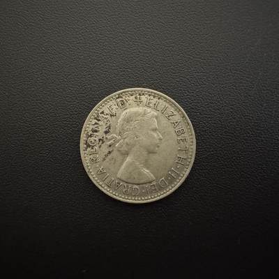 【铜匠收藏】★第135加场★客户代拍 银币场。不寄存，150包邮。不满150元，支付5元运费。《接受代拍 代送NGC评级》 - 英属澳大利亚伊丽莎白绵羊1先令银币 5.65g 50%银