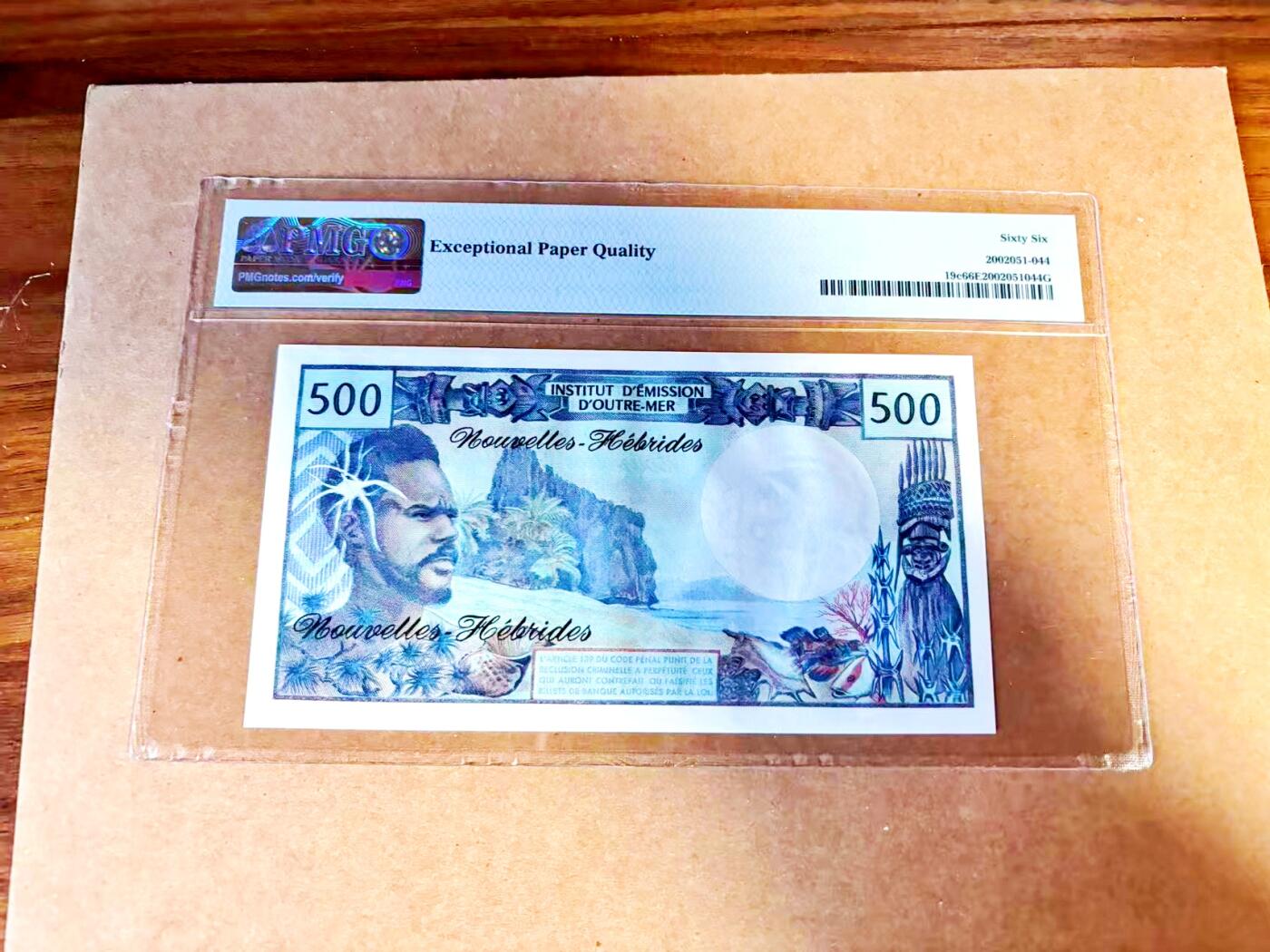 【Blue Auction】世界纸币精拍第771期——18级TOP拍卖/信誉/品质/专业/高效💫 【无47】新赫布里底 1979年500法郎 PMG66EPQ 