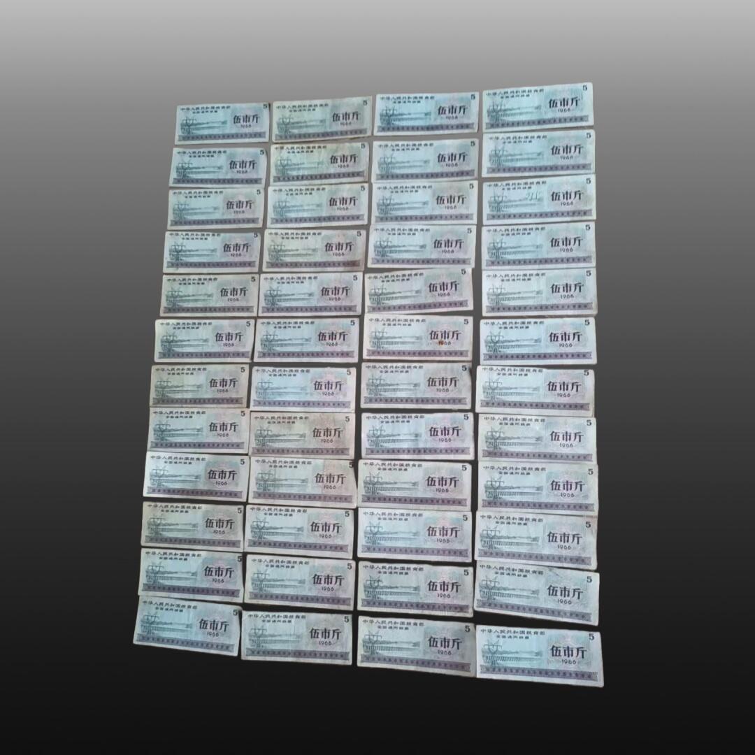 程曦曙光-安欣 1966年伍市斤全国通用粮票24张