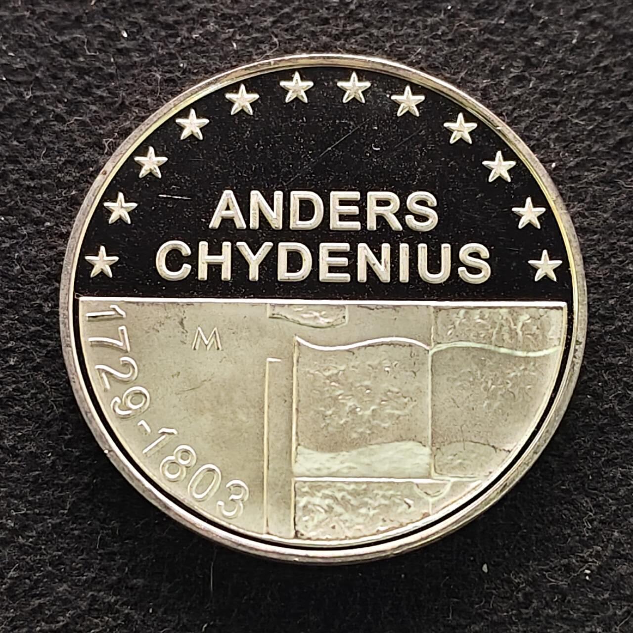 【全场包邮】纯粹捡漏拍491场（免费代拍第28场） 芬兰2003年10欧元政治家安德斯·屈德纽斯（古典自由主义重要人物）诞生200周年精制纪念银币