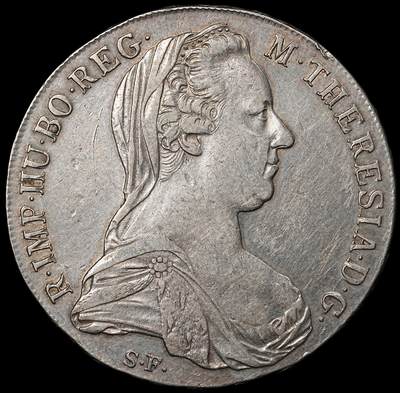 修遠堂世界钱币第一百期 - 1780年神罗大奶妈泰勒大银币 早期后铸版 ，27.91g，含银83.3%