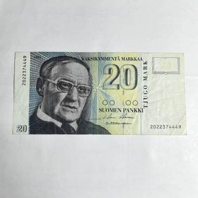 各国外币第106期 无佣金 - 芬兰20马克尾49（签名7）
