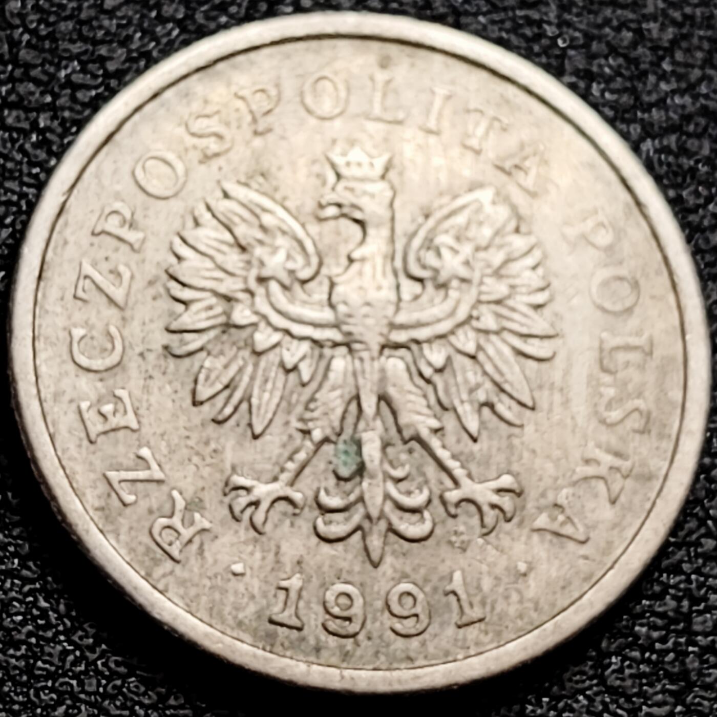 泉币菌-第160场-新年第三场 精品福利场 波兰1991年1兹罗提硬币波兰白鹰橡树叶花环