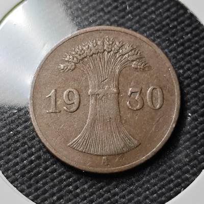 KK钱币收藏小铺  第383期  2月预留时间 周末发货 -  1930魏玛1芬尼