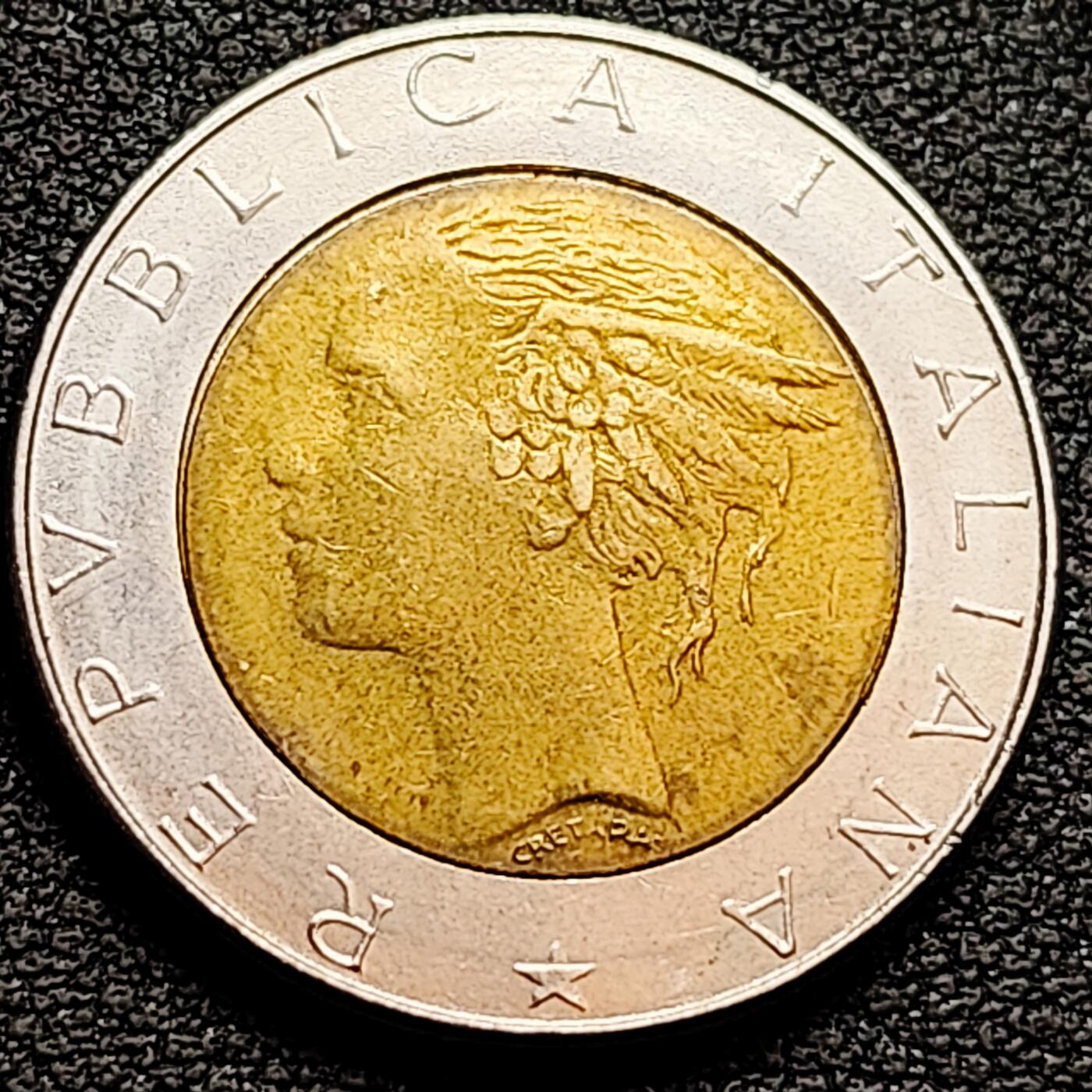 泉币菌-第160场-新年第三场 精品福利场 罗马广场 意大利500里拉硬币 直径26MM双色币 