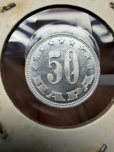 2025年集古藏今外币拍卖第十一期-第7场—（总第297拍），可以寄存60天，满160元包邮。 1953年南斯拉夫50帕拉