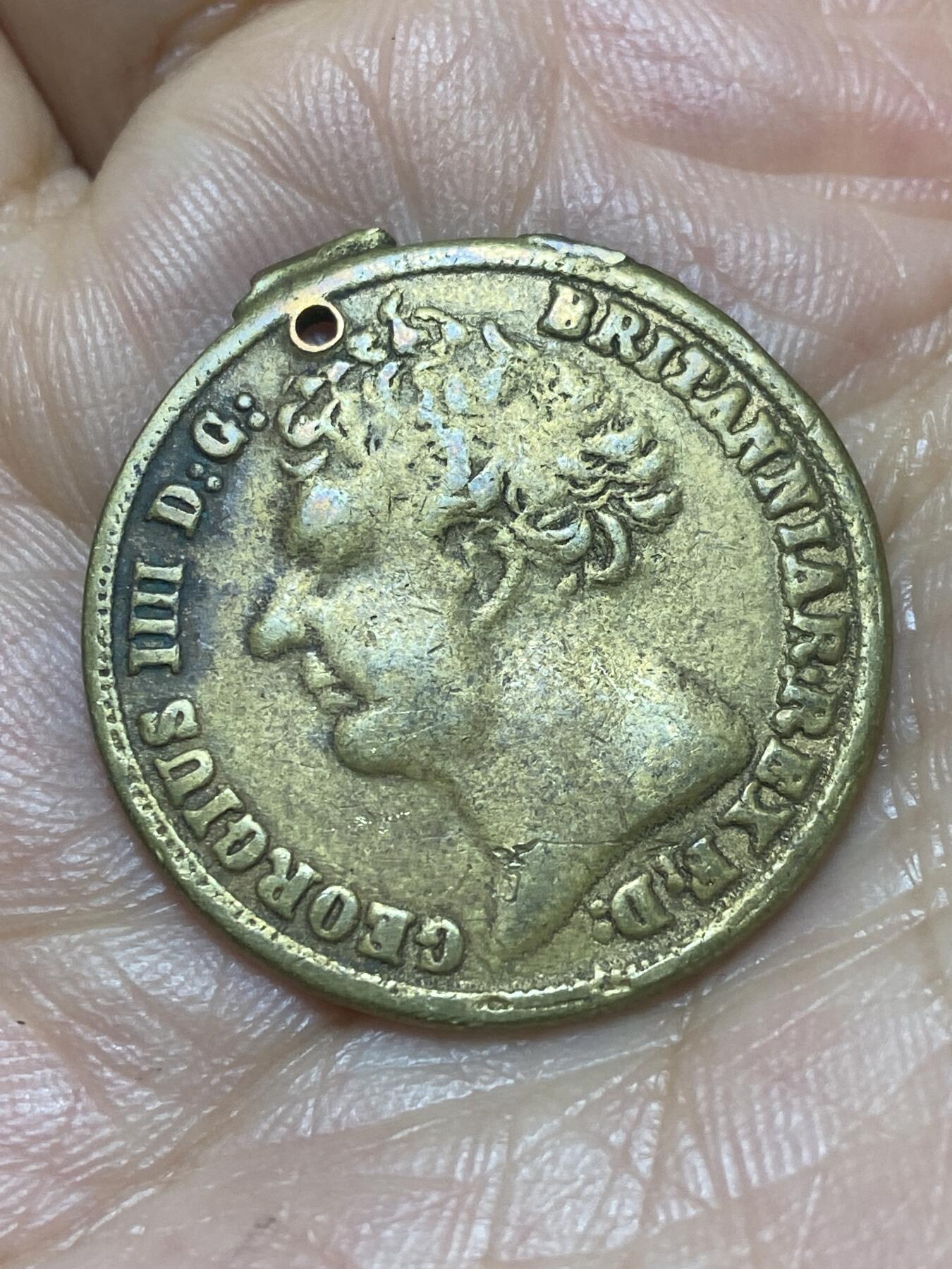 2026年第三场(总第一百七十二场）外国好品散币场(免佣金) 穿孔有焊–英国🇬🇧1823年马剑纪念章(乔治四世时期)