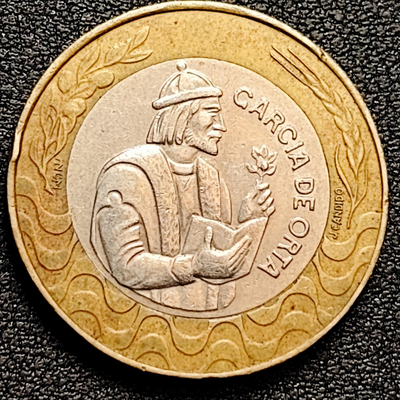 泉币菌-第160场-新年第三场 精品福利场 美品 葡萄牙1992年200埃斯库多 医学家加西亚·德·奥尔塔 双色币 28mm