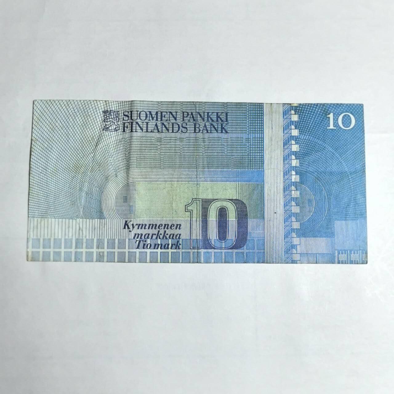 各国外币第106期 无佣金 芬兰10马克尾17（签名4）