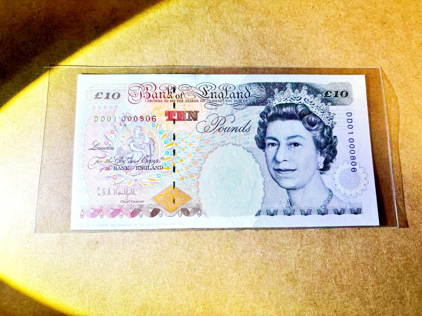 【Blue Auction】世界纸币精拍第771期——18级TOP拍卖/信誉/品质/专业/高效💫 【DD01冠806倒置小号】英国 E序列10镑 全新UNC