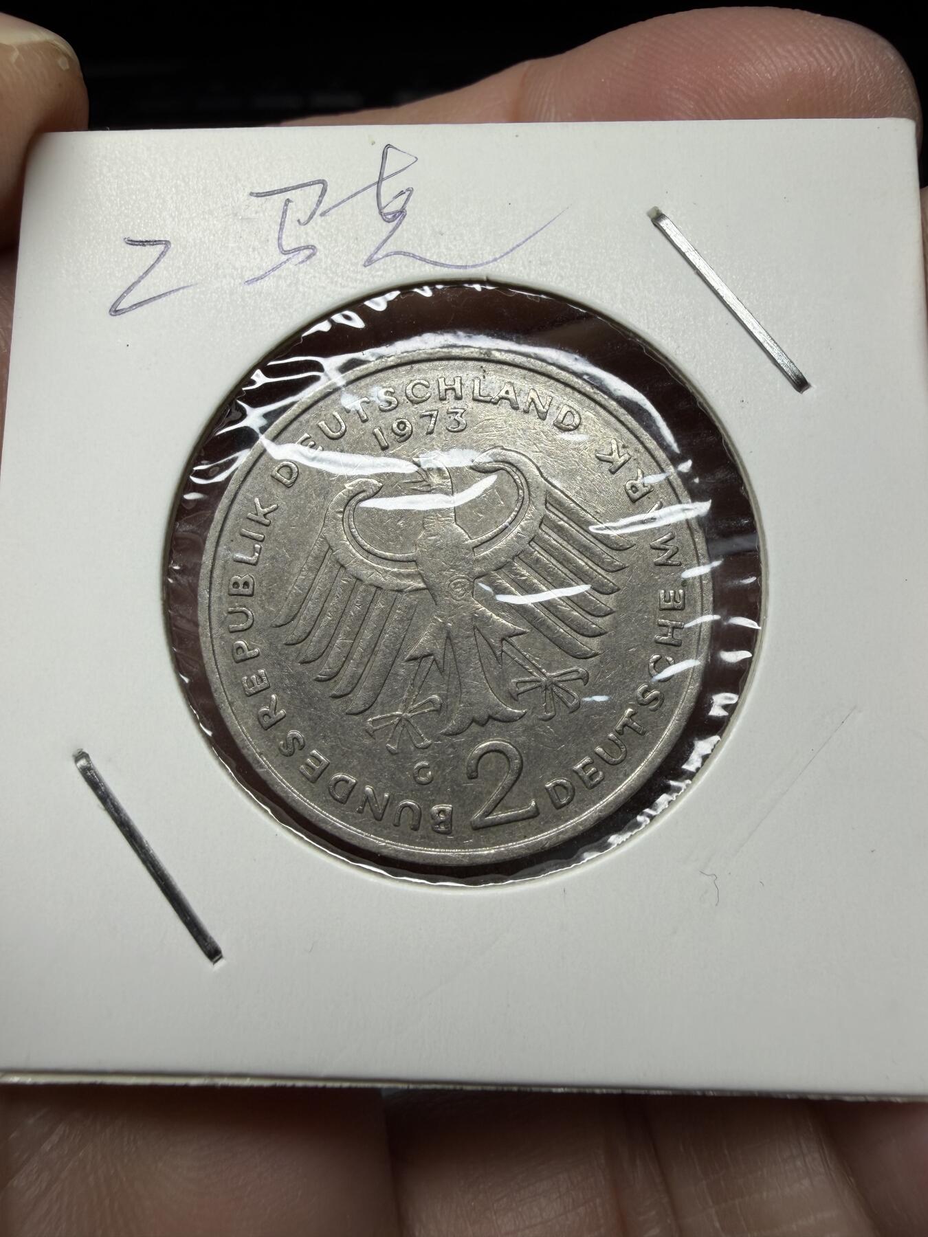 2025年集古藏今外币拍卖第十一期-第7场—（总第297拍），可以寄存60天，满160元包邮。 1973年德国2马克