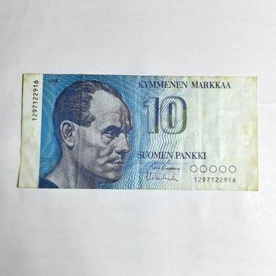 各国外币第106期 无佣金 - 芬兰10马克尾16（签名7）