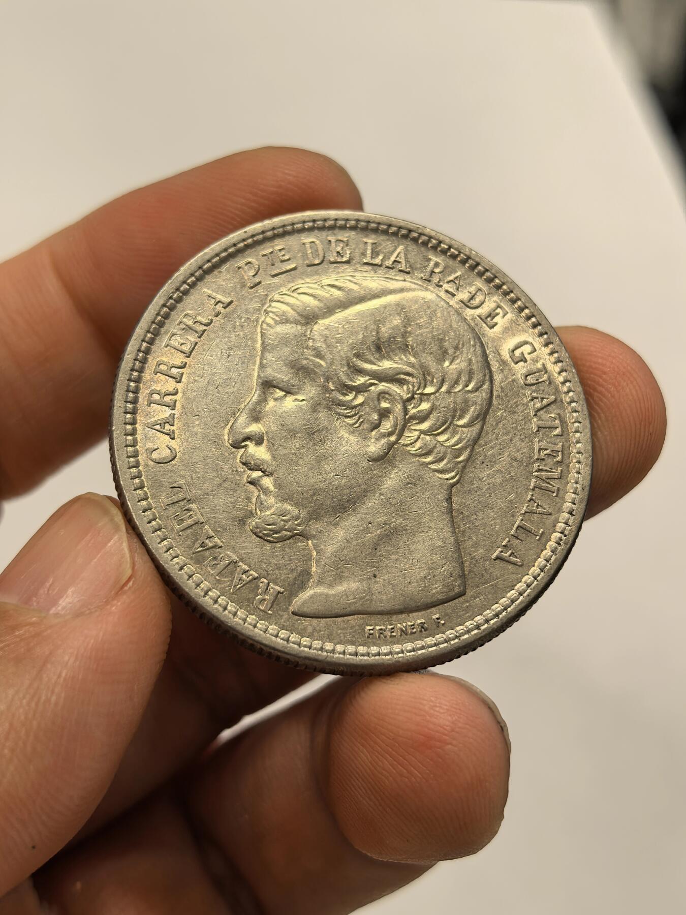 博洋堂“岁启嘉年”2026新年精品大拍专场暨第155期（全场包邮） 危地马拉1864年卡雷拉1比索银币UNC 好品稀少