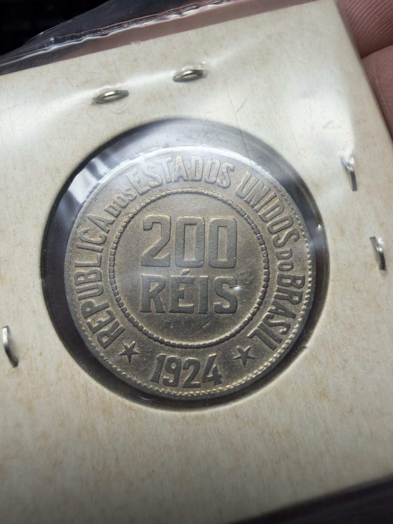 2025年集古藏今外币拍卖第十一期-第7场—（总第297拍），可以寄存60天，满160元包邮。 1924年巴西200瑞斯