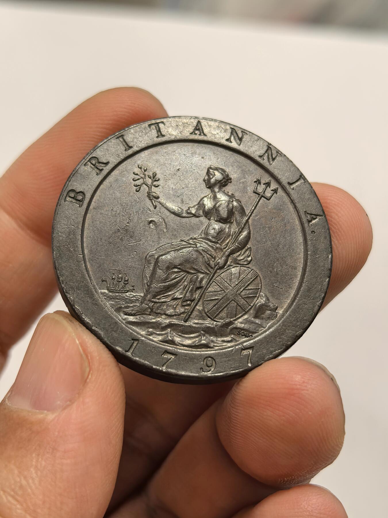 博洋堂“岁启嘉年”2026新年精品大拍专场暨第155期（全场包邮） 英国1797年乔治三世车轮一便士铜币 绝品一步到位