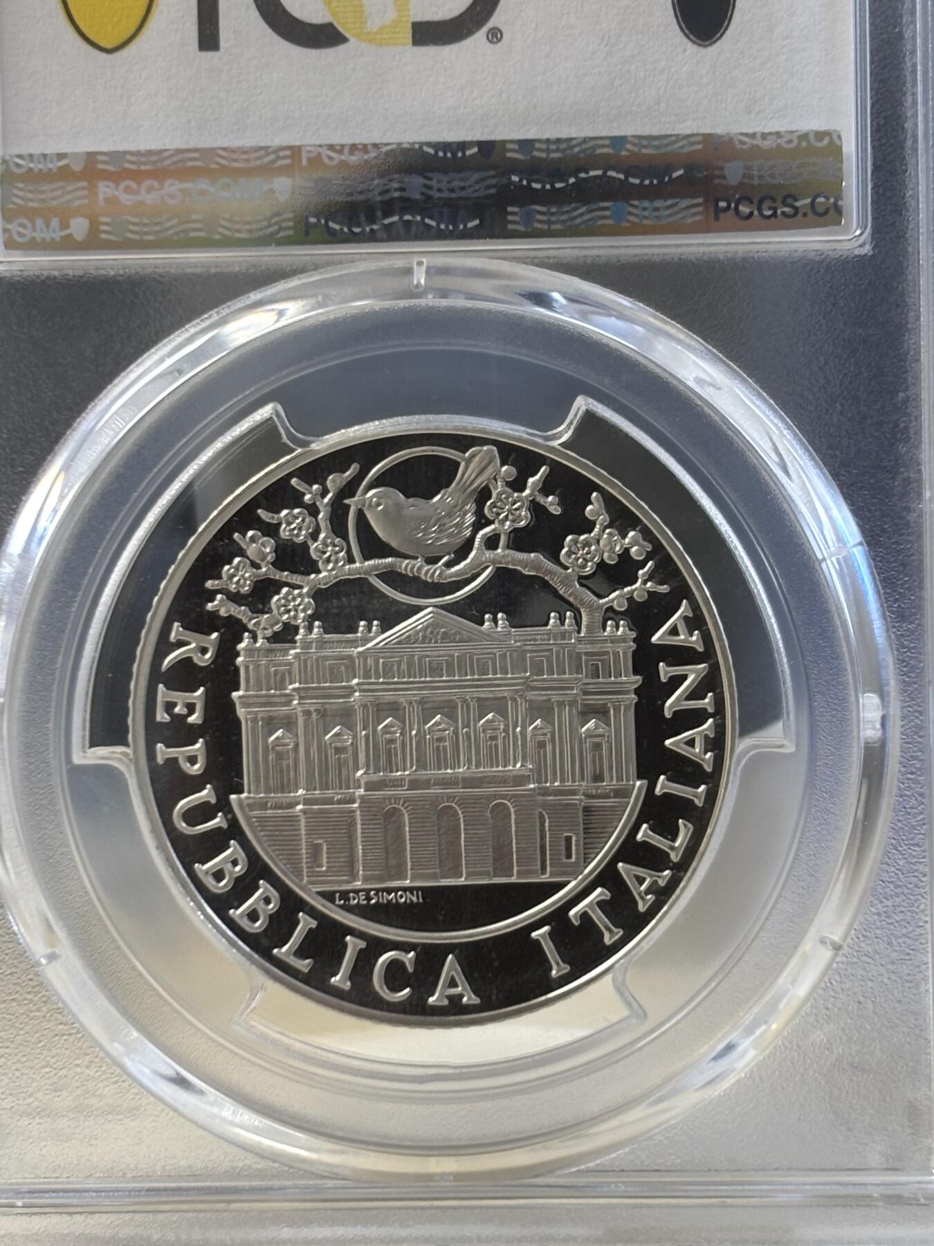 第186期拍卖 获奖币意大利2004年精制纪念银币歌剧蝴蝶夫人PCGS-PR68，18克，925银，