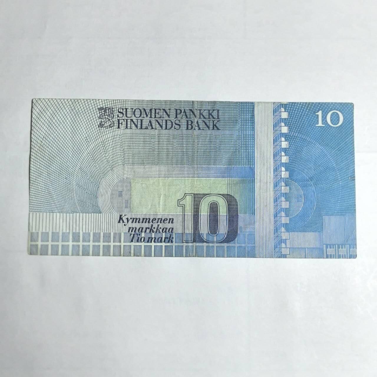 各国外币第106期 无佣金 芬兰10马克尾89（签名5）