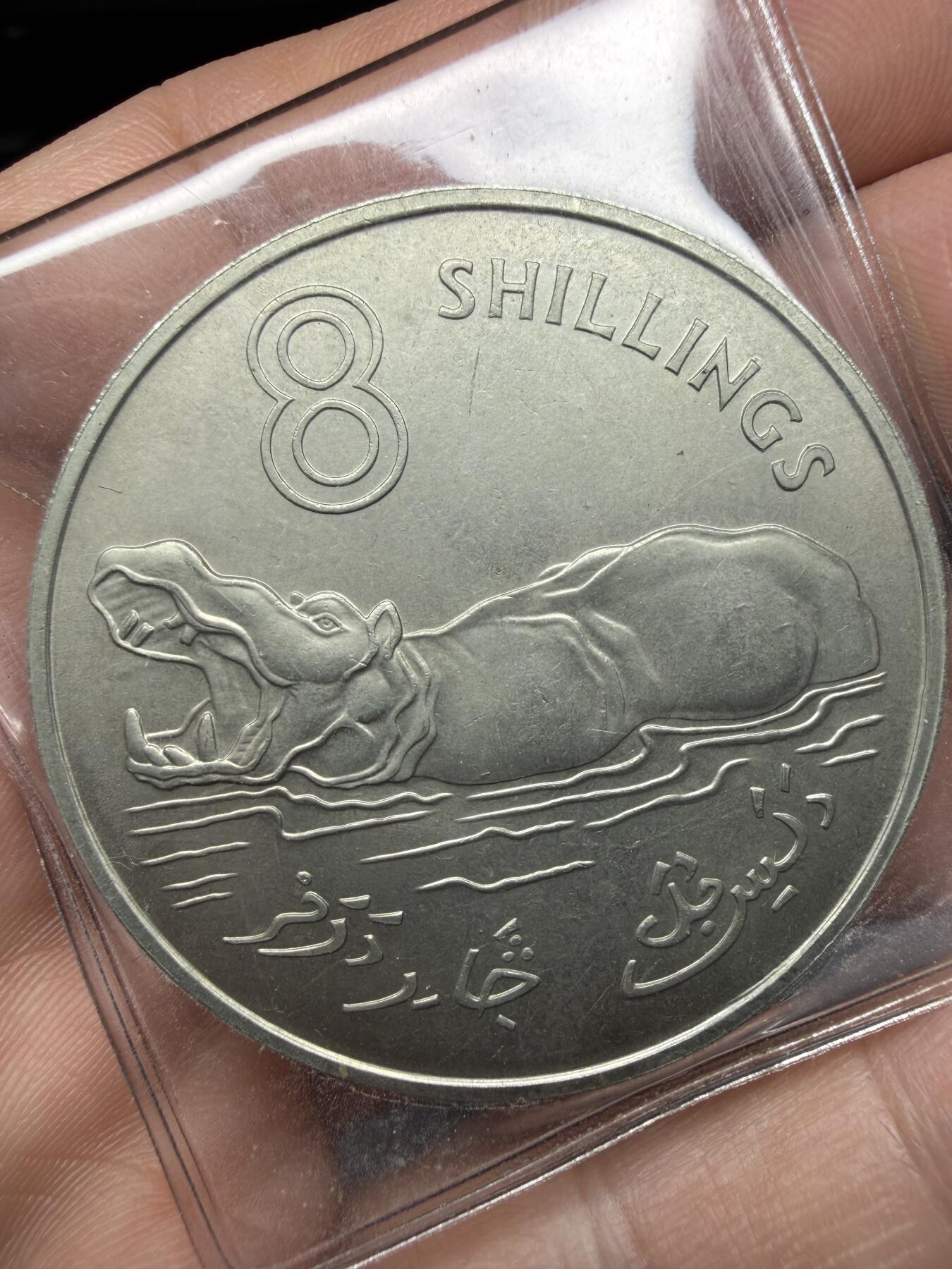 2025年集古藏今外币拍卖第十一期-第7场—（总第297拍），可以寄存60天，满160元包邮。 1970年冈比亚8先令大河马