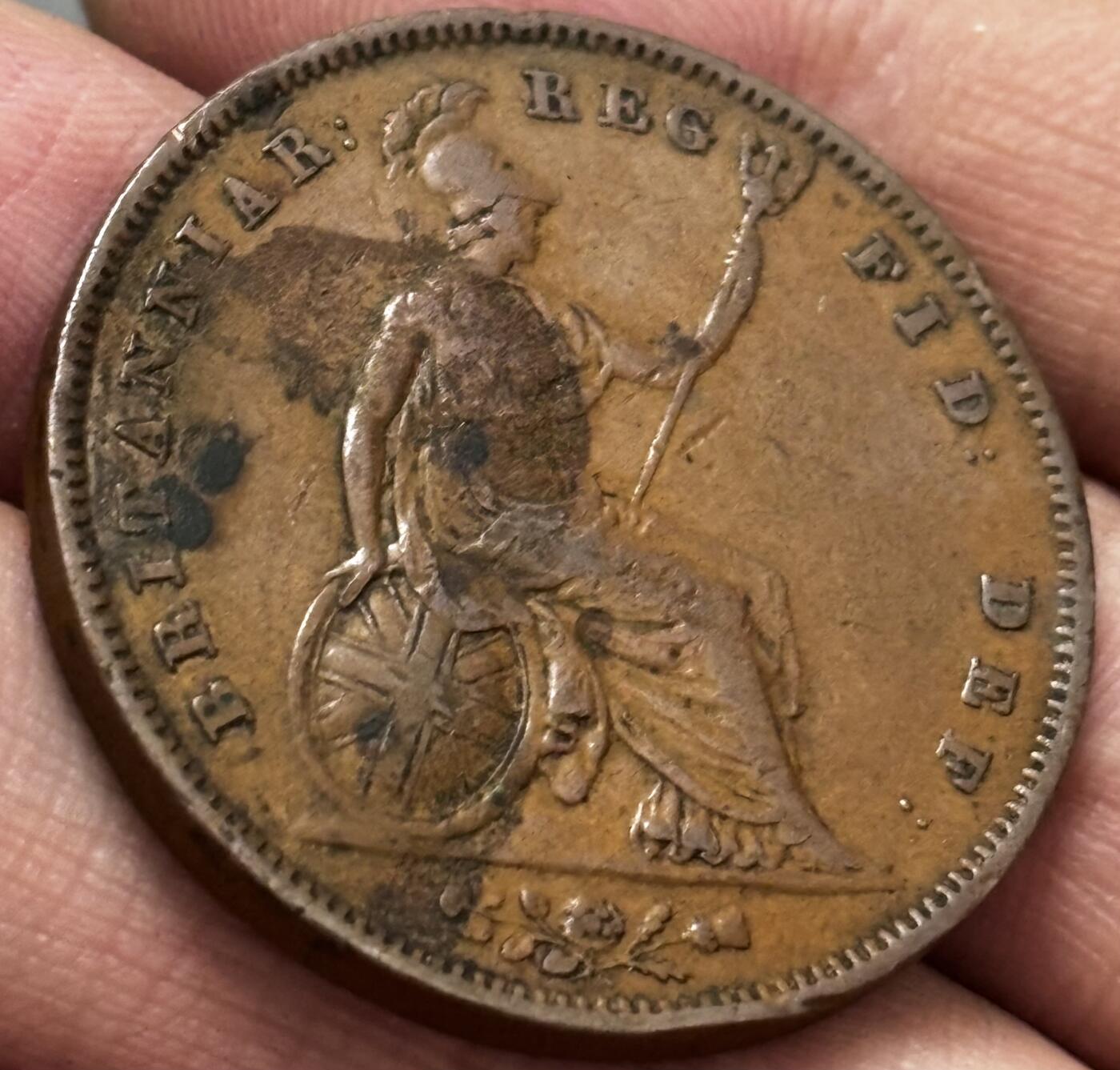 文馨钱币收藏 迎新纳福2026新年第一场（第 287 场）金银老铜币拍卖 少见早期极美品 1841 年英国小维多利亚 1 便士大铜币，传世包浆美品