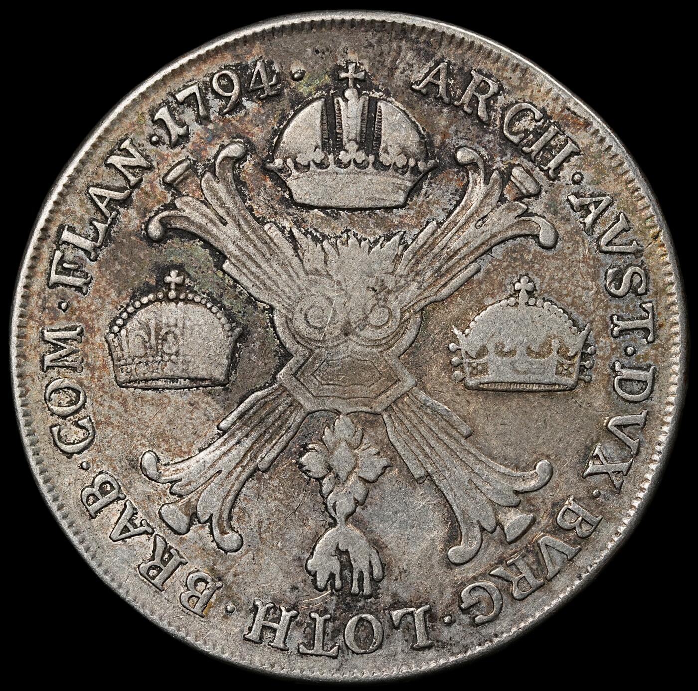 修遠堂世界钱币第一百期 1794年神罗-奥属尼德兰1泰勒大银币 29.24g，含银87.3%