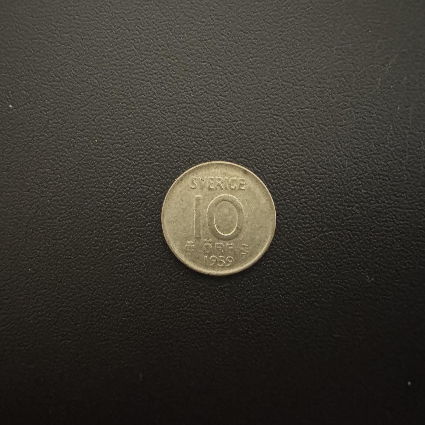 【铜匠收藏】★第135加场★客户代拍 银币场。不寄存，150包邮。不满150元，支付5元运费。《接受代拍 代送NGC评级》 瑞典1959年10欧尔银币 40%银