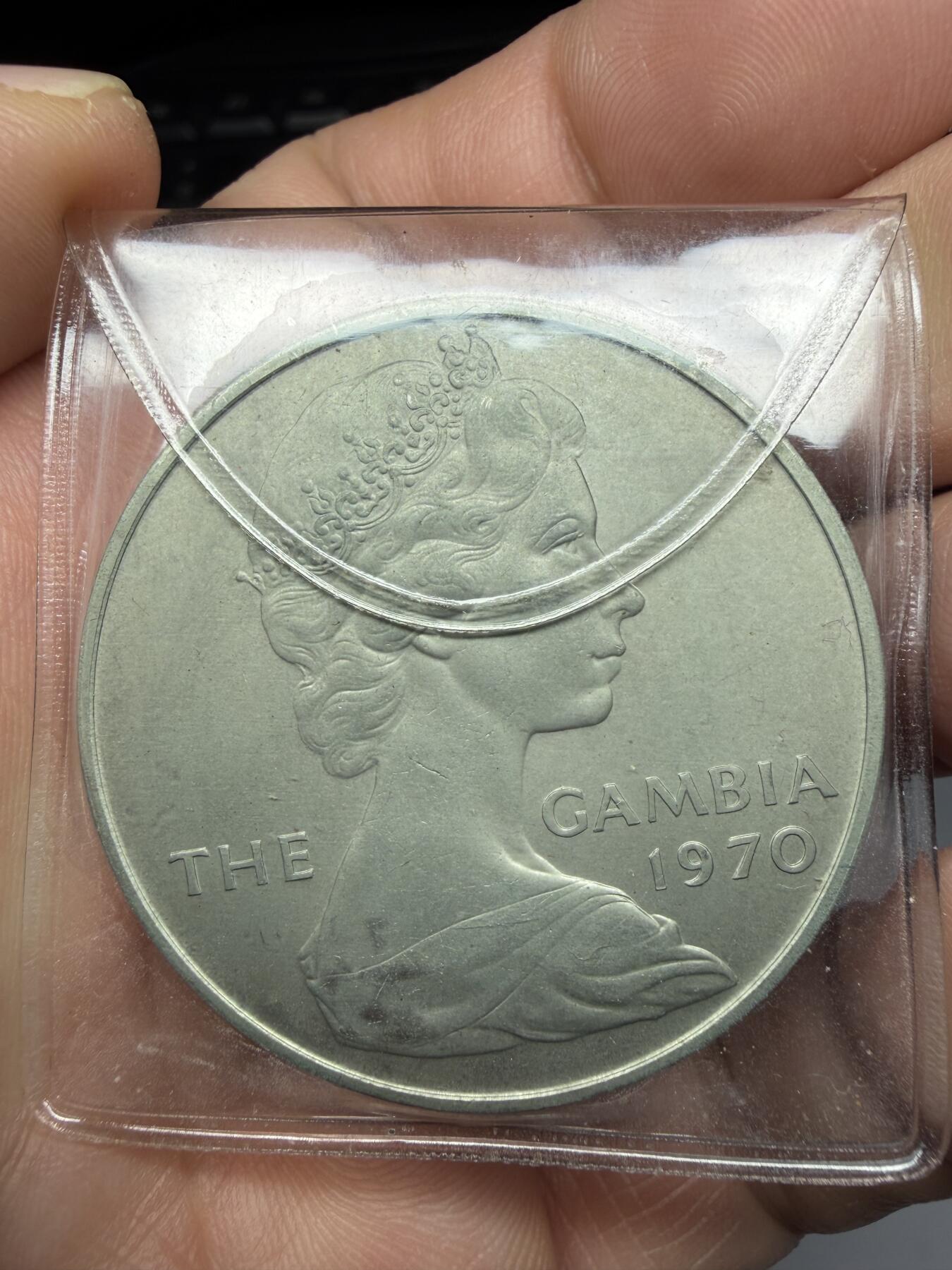 2025年集古藏今外币拍卖第十一期-第7场—（总第297拍），可以寄存60天，满160元包邮。 1970年冈比亚8先令大河马