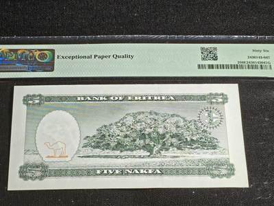 刘世昌艺术品销售中心～虎踞龙蟠*金杨在线联拍群第521期 厄立特里亚1997年5纳克法（PMG 66E 号码：AD0184622）1枚。