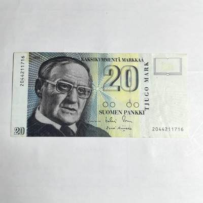 各国外币第106期 无佣金 - 芬兰20马克尾16（签名5）